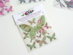 Stickers papillons liberty verts (x8)